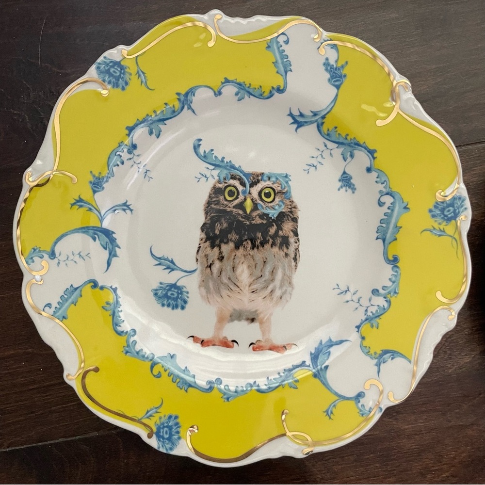 Vintage Anthropologie Lou Rota NATURE TABLE DESSERT PLATE Set of 6 - Picture 9 of 16